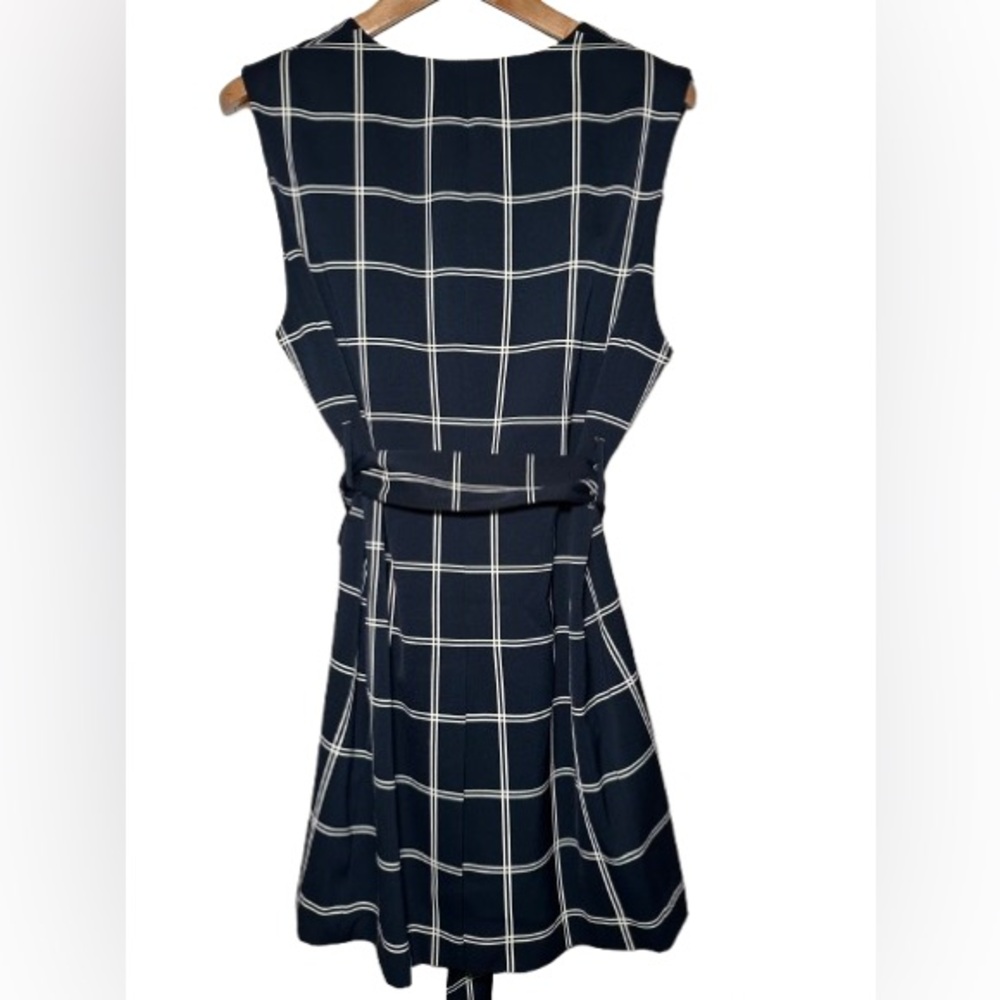 J. Crew Navy and White Plaid Sleeveless Vest - Picture 7 of 15
